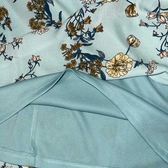 NWT AS U WISH Mint Floral Off the Shoulder Dress - Picture 8 of 8